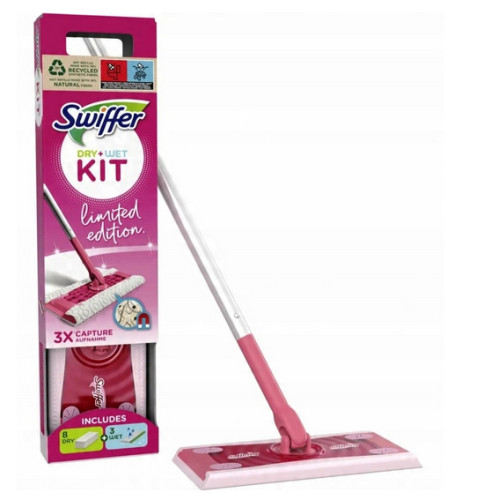 Mop płaski Swiffer Dry &amp;amp;amp Wet wersja limitowana 8suchych i 3mokre plus mop (8006540634127).png