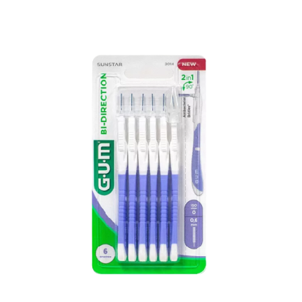 Szczoteczki międzyzębowe SUNSTAR GUM Bi-Direction 0.9 mm niebieski (6 szt).png
