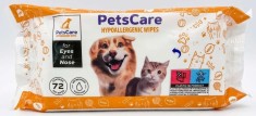 PetsCarePetsCare hipoalergiczne chusteczki dla zwierząt – oczy i nos 72szt.